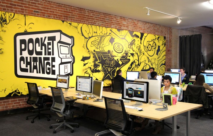 办公室装潢图片 大膽熱情、博人眼球：來自PocketChange的辦公室設計案例