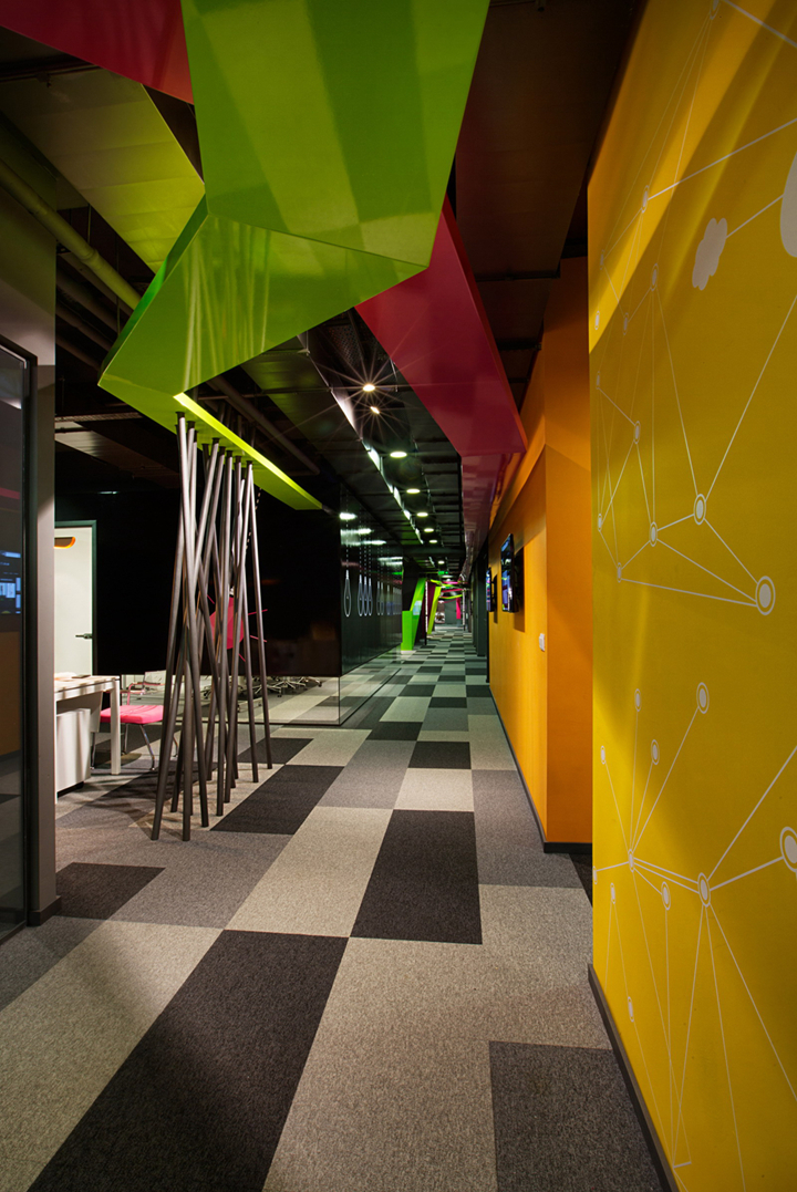 上海写字楼装修- 色彩“緞帶”空間設計，Markafoni.com公司新總部辦公室