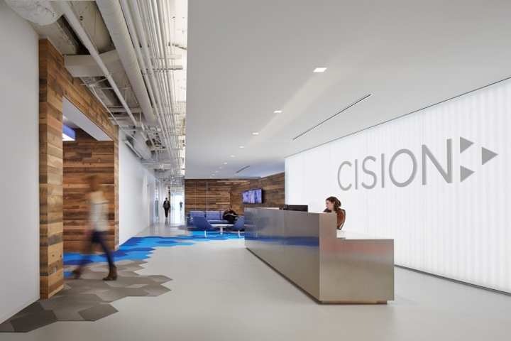 上海办公楼装修- 幾何色彩塊狀設計，軟件開發商Cision辦公空間